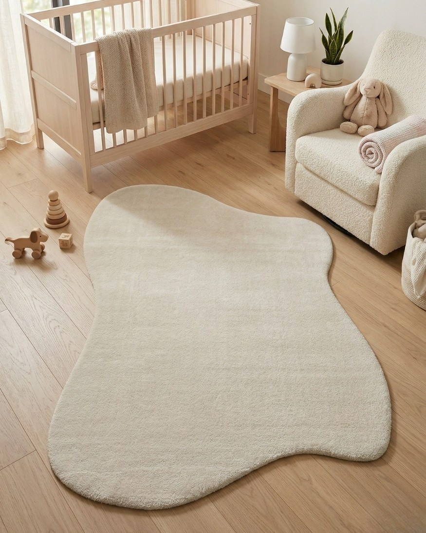 Bebek ve Çocuk Odası Halı Plushé Wave Bej 120 x 180 cm