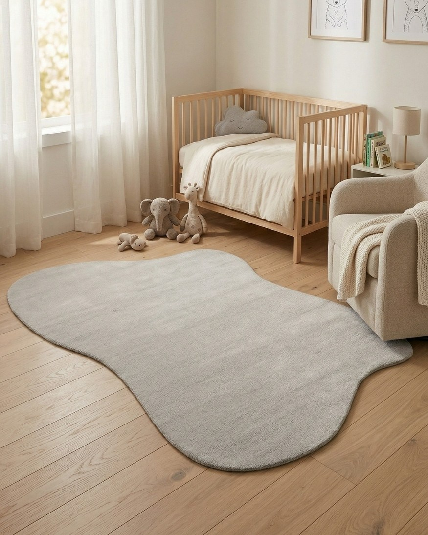 Bebek ve Çocuk Odası Halı Plushé Wave Gri 120 x 180 cm