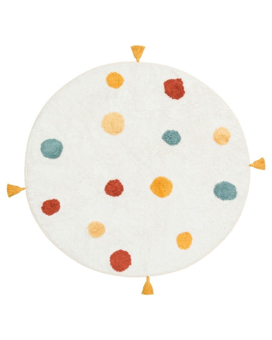 Bebek ve Çocuk Odası Halı Polka Krem 120 cm