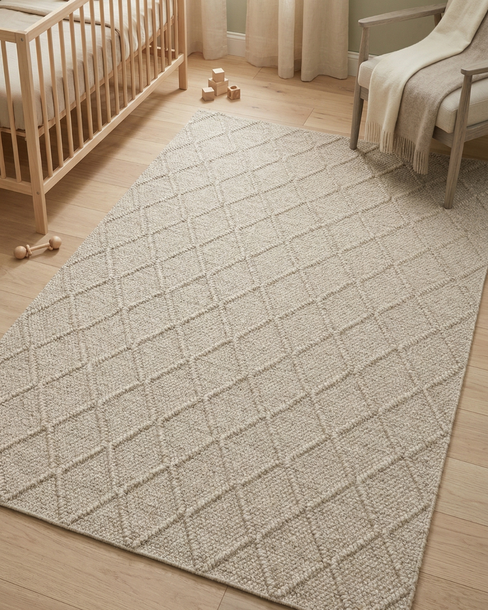 Bebek ve Çocuk Odası Halı Quad Bej 80 x 150 cm
