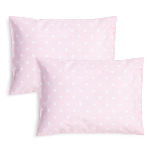 Bebek Yastık Kılıfı 2'li Puanlı Pembe 45 x 35 cm