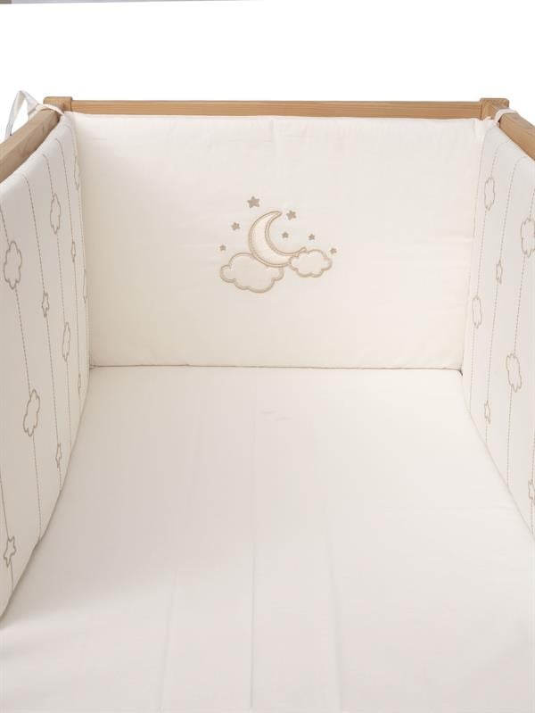 Bebek Yatağı Kenar Koruması Uzun Luna Elegant Ekru 60/70 cm