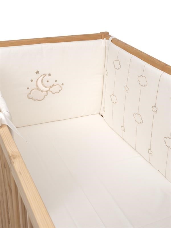 Bebek Yatağı Kenar Koruması Uzun Luna Elegant Ekru 60/70 cm