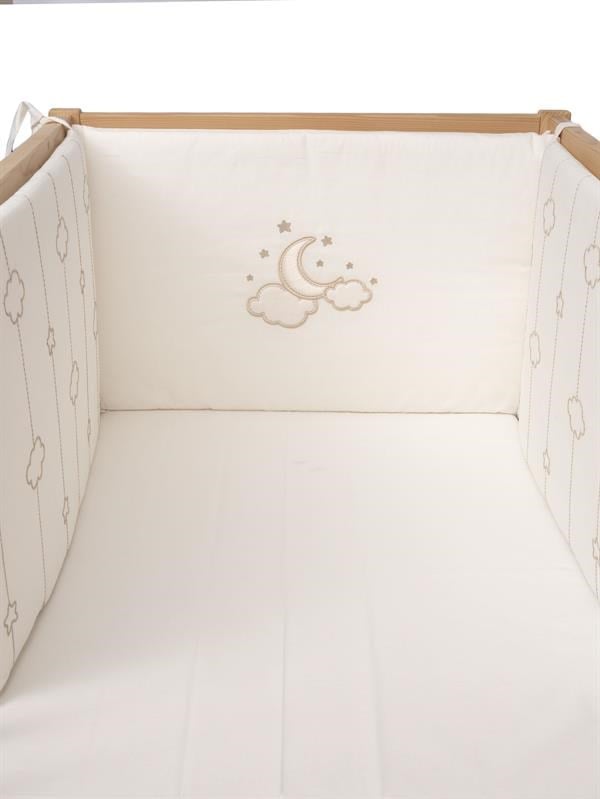 Bebek Yatağı Kenar Koruması Uzun Luna Elegant Ekru 60/70 cm