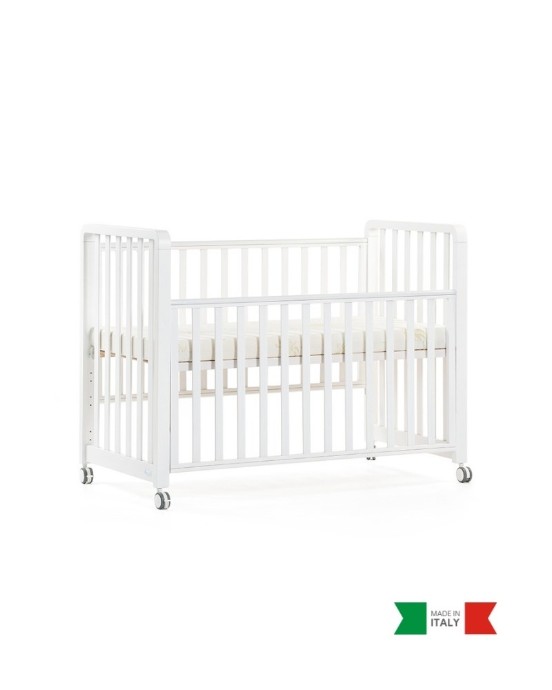 Büyüyen Ahşap Bebek Beşiği İç Yataklı Glam Beyaz 71 x 130 cm