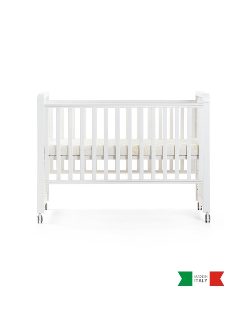 Büyüyen Ahşap Bebek Beşiği İç Yataklı Glam Beyaz 71 x 130 cm