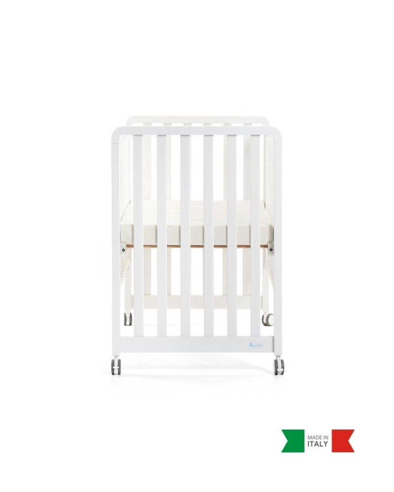 Büyüyen Ahşap Bebek Beşiği İç Yataklı Glam Beyaz 71 x 130 cm