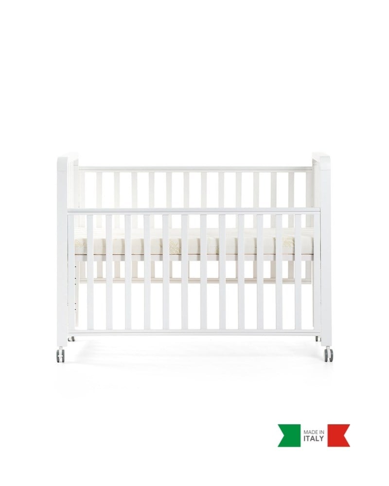 Büyüyen Ahşap Bebek Beşiği İç Yataklı Glam Beyaz 71 x 130 cm