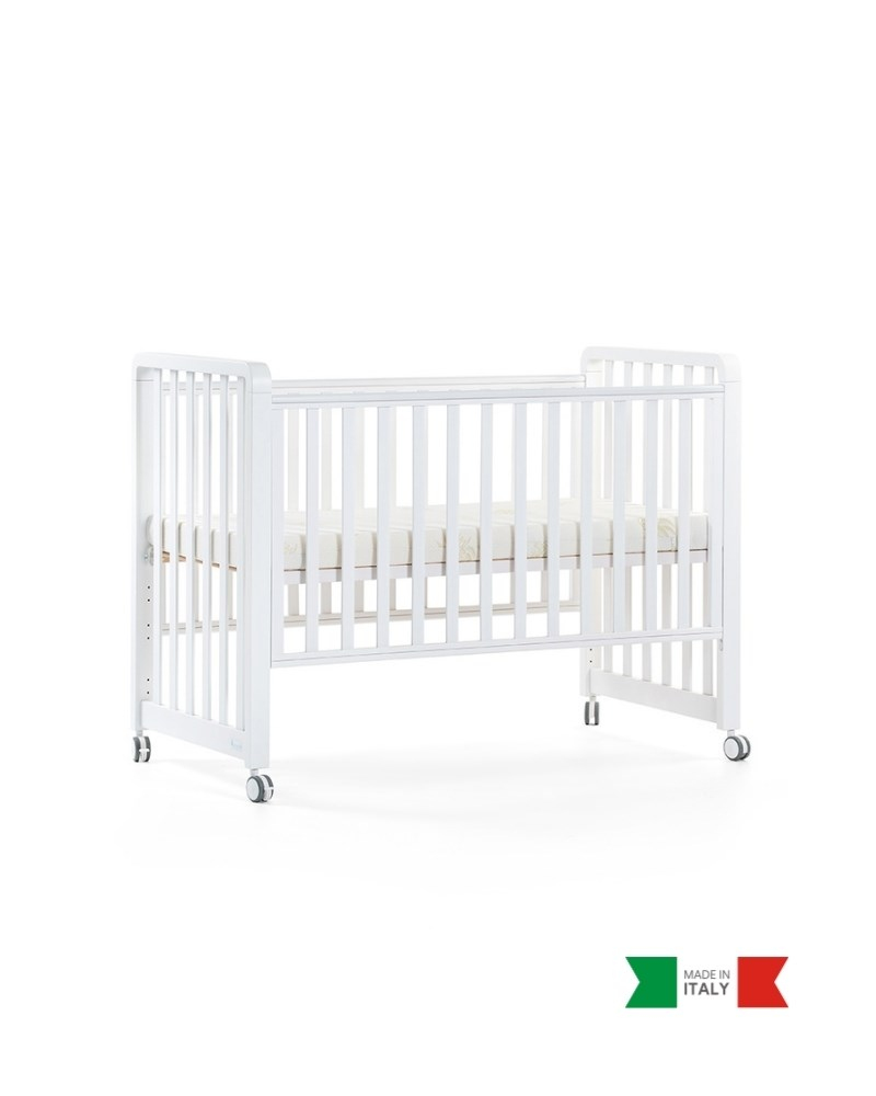 Büyüyen Ahşap Bebek Beşiği İç Yataklı Glam Beyaz 71 x 130 cm