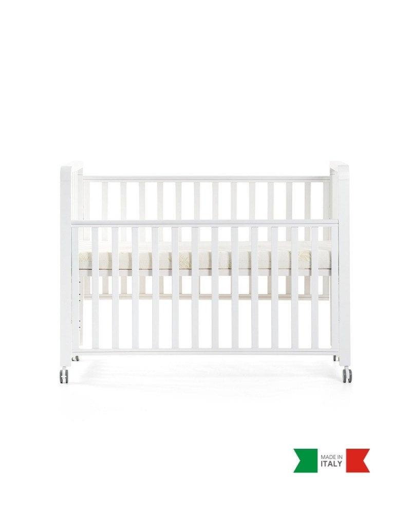 Büyüyen Ahşap Bebek Beşiği İç Yataklı Glam Beyaz 71 x 130 cm