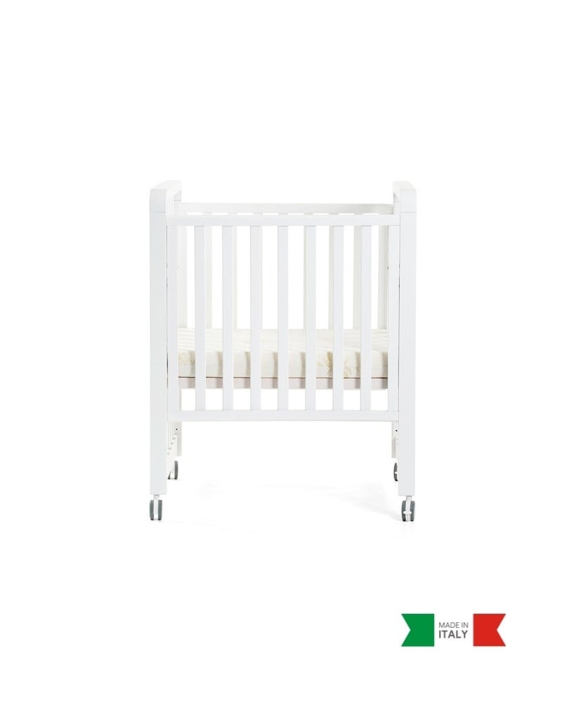 Büyüyen Ahşap Bebek Beşiği İç Yataklı Glam Beyaz 71 x 130 cm