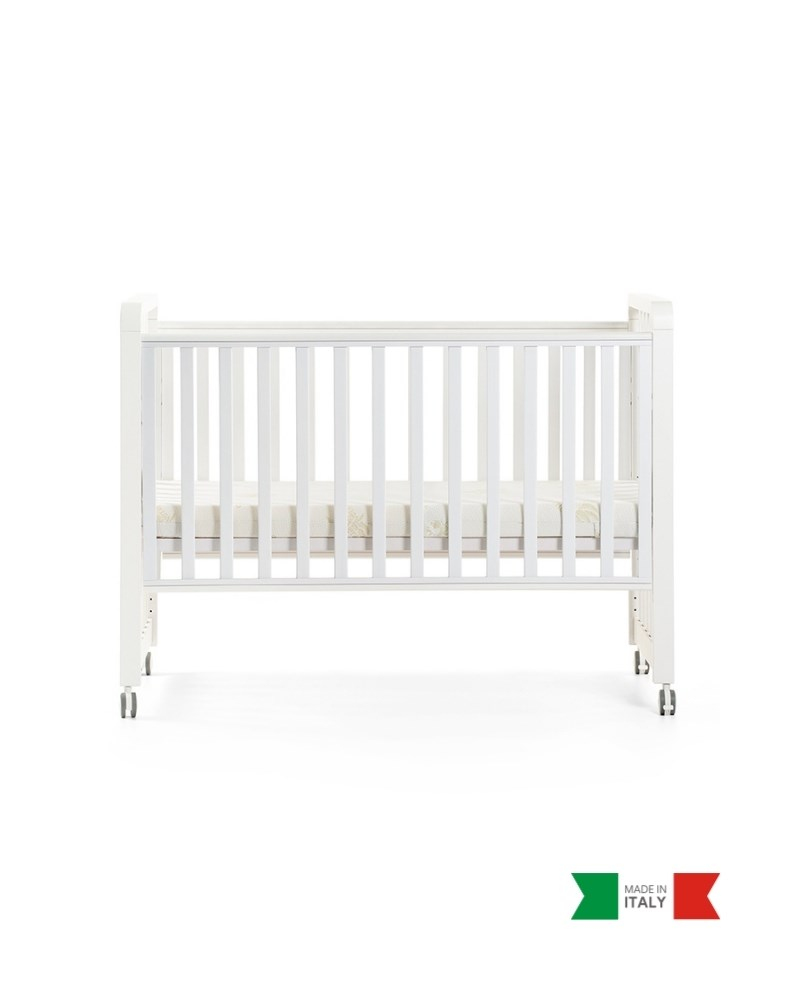 Büyüyen Ahşap Bebek Beşiği İç Yataklı Glam Beyaz 71 x 130 cm