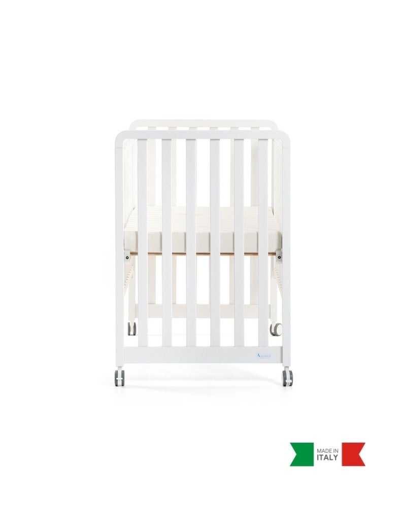 Büyüyen Ahşap Bebek Beşiği İç Yataklı Glam Beyaz 71 x 130 cm