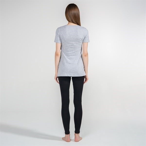 Emzirme T-Shirt Bisiklet Yaka Letizia Gri