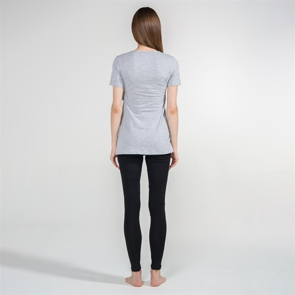 Emzirme T-Shirt Bisiklet Yaka Letizia Gri