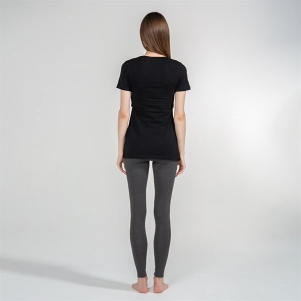 Emzirme T-Shirt Bisiklet Yaka Letizia Siyah