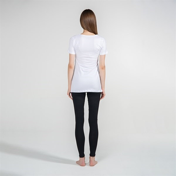 Emzirme T-Shirt Bisiklet Yaka Letizia Beyaz