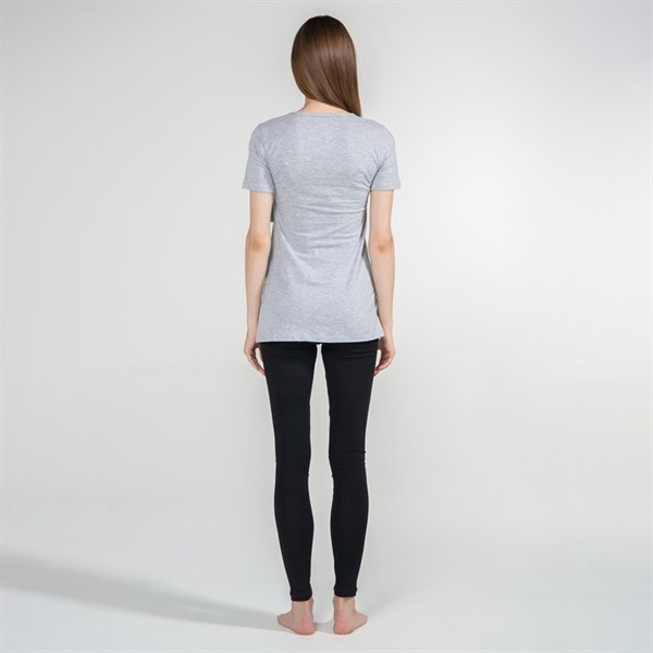 Emzirme T-Shirt Bisiklet Yaka Letizia Gri