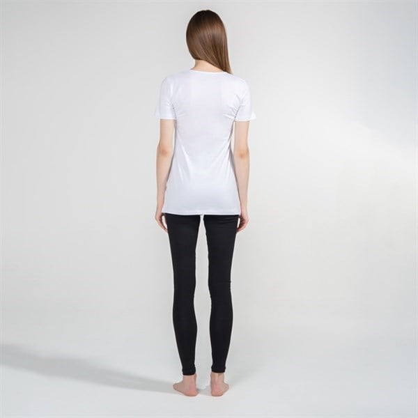 Emzirme T-Shirt V Yaka Nora Beyaz