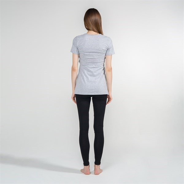 Emzirme T-Shirt V Yaka Nora Gri
