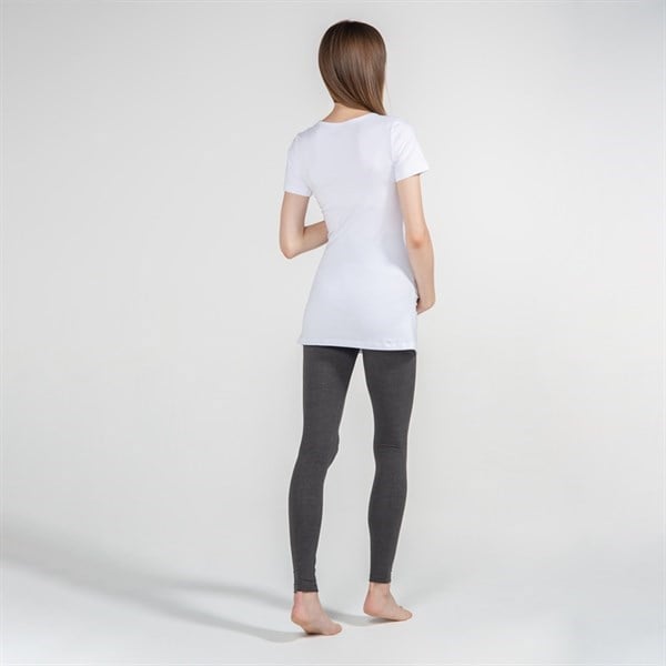 Hamile T-Shirt Bisiklet Yaka Carina Beyaz