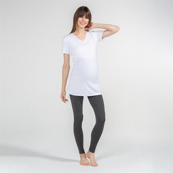 Hamile T-Shirt V Yaka Antonia Beyaz