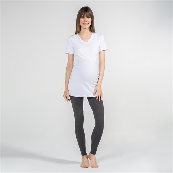 Hamile T-Shirt V Yaka Antonia Beyaz