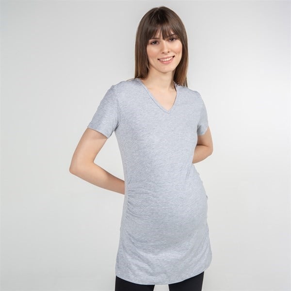 Hamile T-Shirt V Yaka Antonia Gri