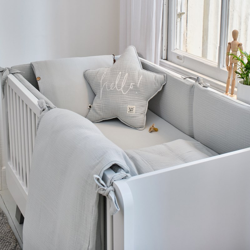 Muslin 2'li Nevresim Seti - Dove - Gri - 100 x 150 Cm