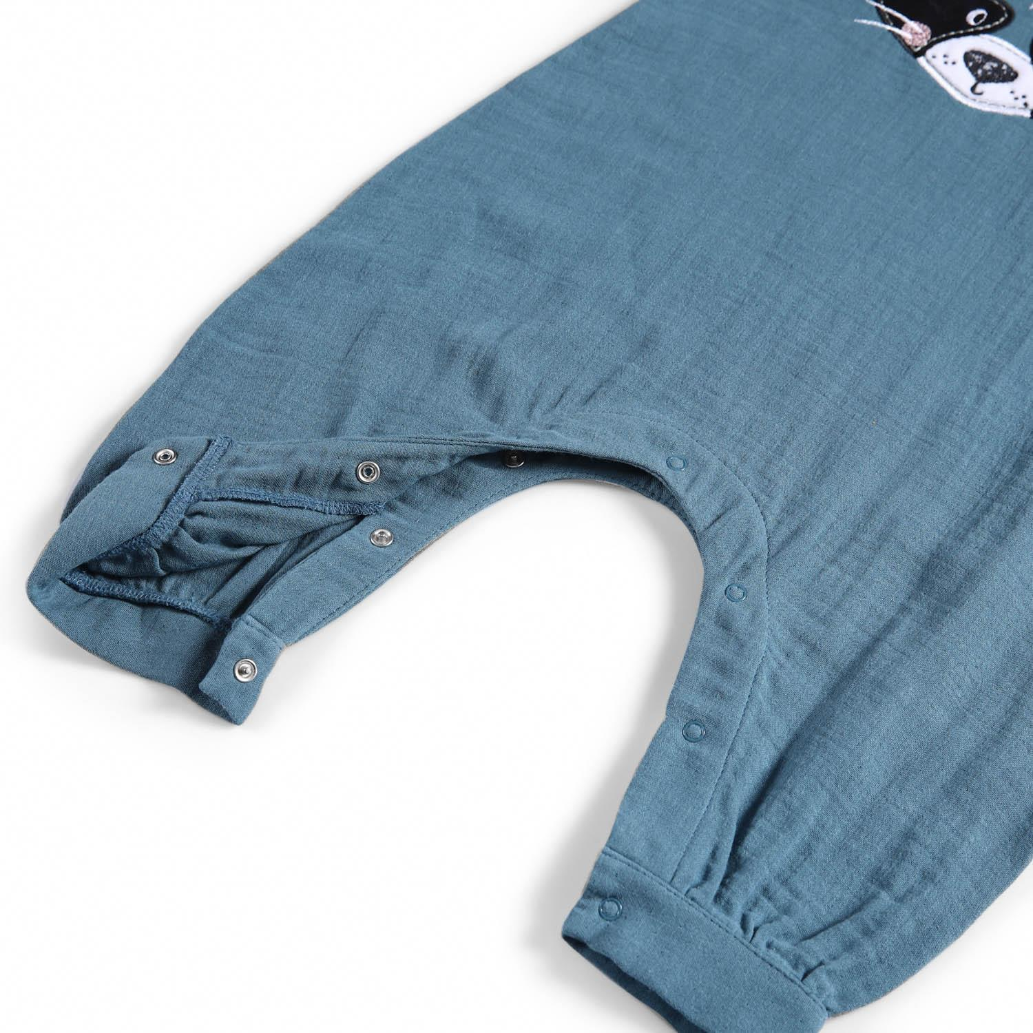 Muslin Ayaklı Tulum (Nakışlı) - Tog 1.0 - Province - Petrol - 70 Cm