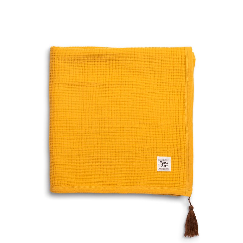 Muslin Battaniye - Marigold - Hardal - 120 x 120 Cm