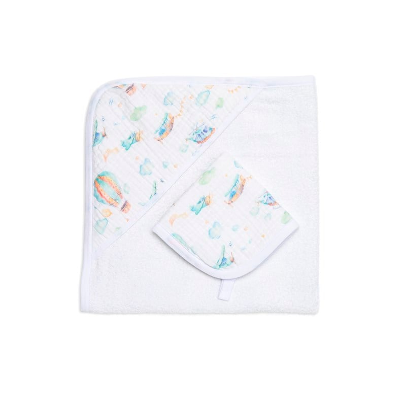 Muslin Havlu Seti - Sky - 75x75/30x30
