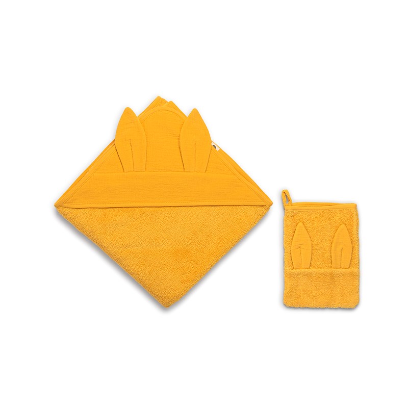 Muslin Havlu Seti - Marigold - Hardal - 90 x 90 Cm