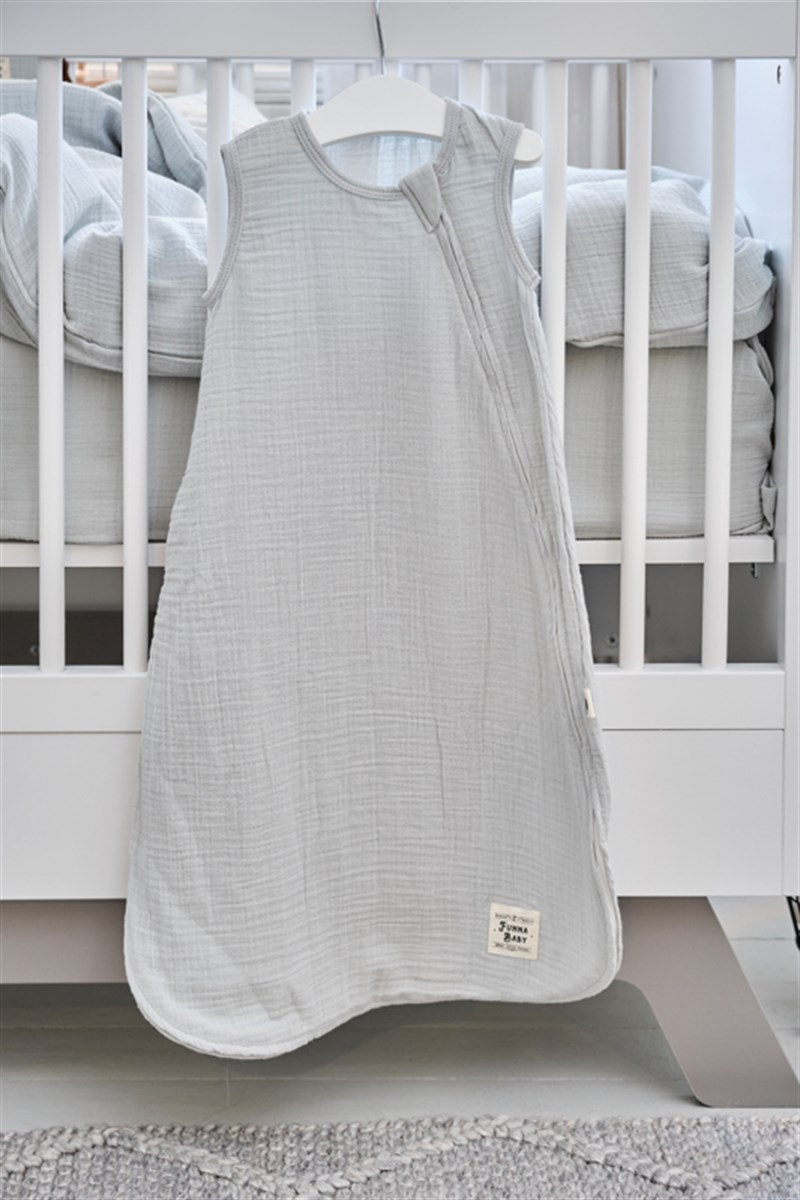 Muslin Uyku Tulumu - Kolsuz - Dove - Gri - 90 Cm
