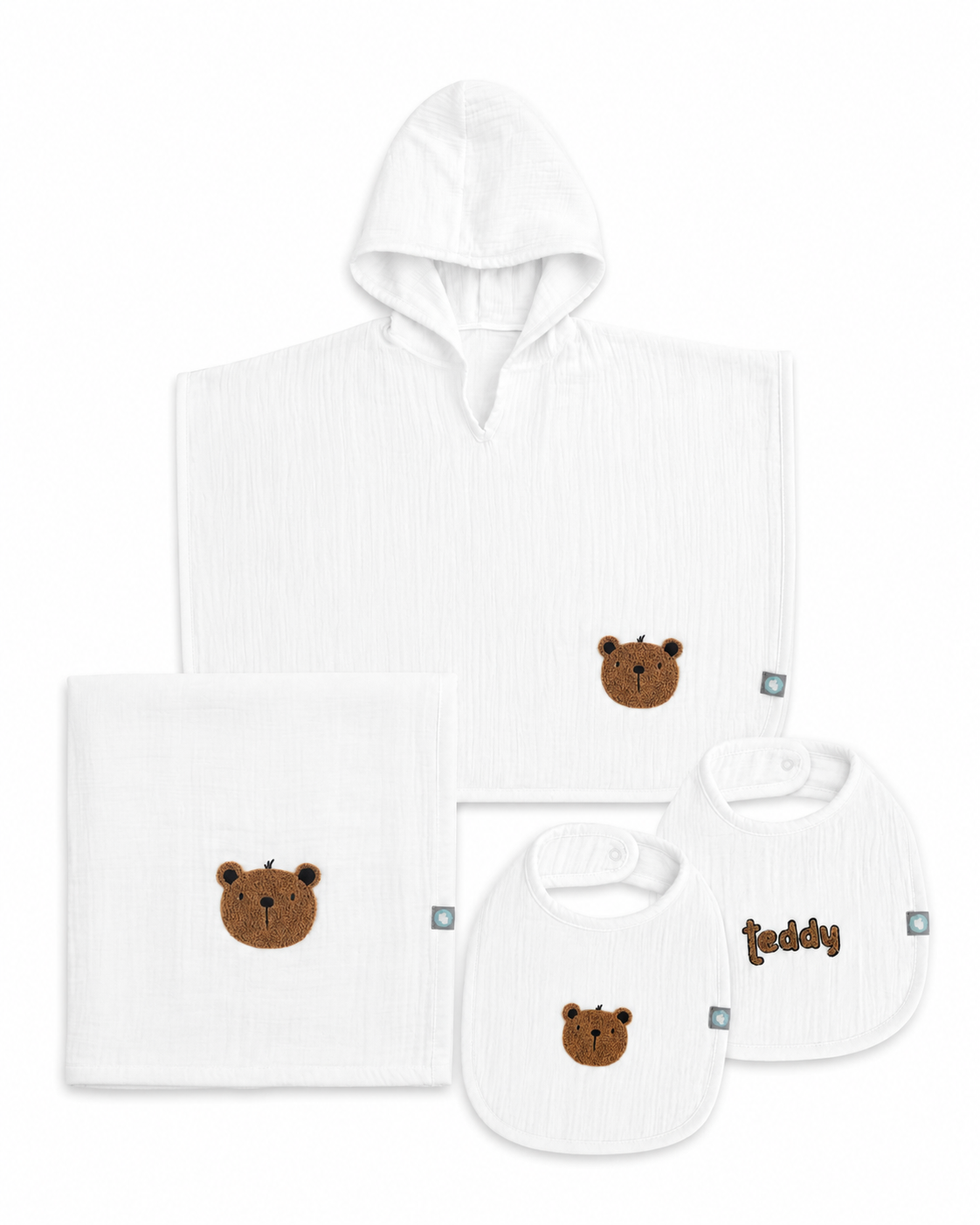 Teddy Bebek Panço Önlük Battaniye Seti