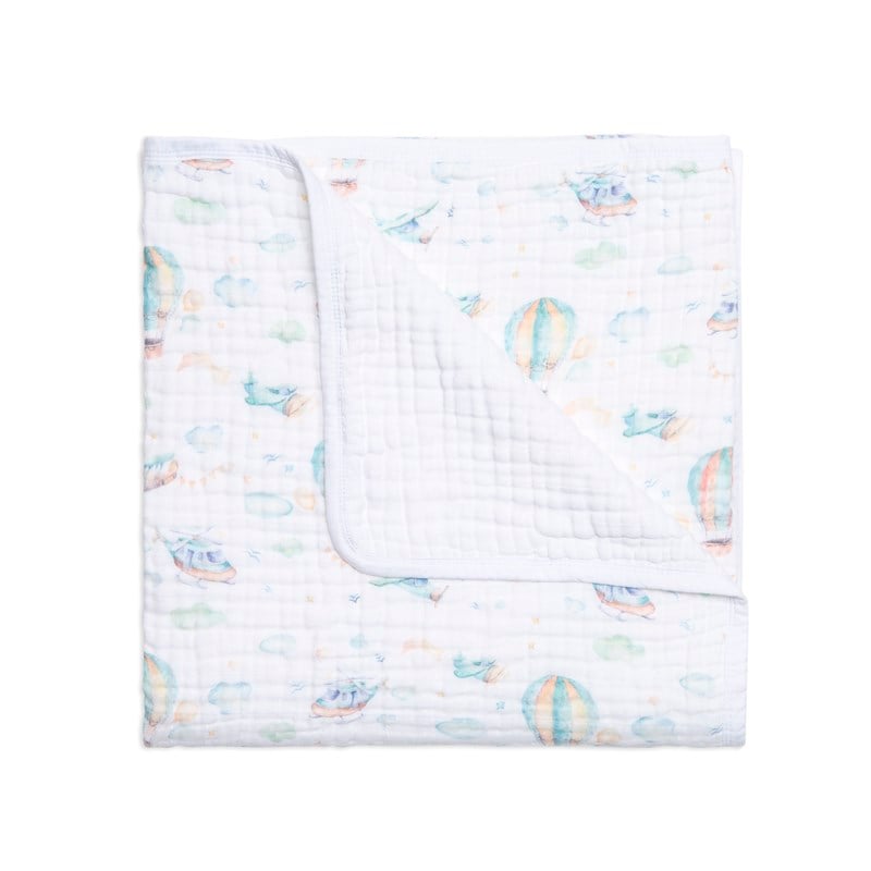 Tek Muslin Battaniye (4 Kat) - Sky - 120x120