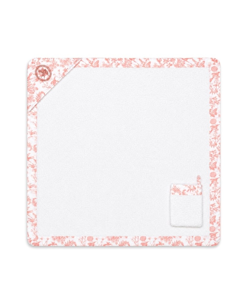 Üçgen Başlıklı Bebek Havlu Seti Hummingbird Pembe 90 x 90 cm
