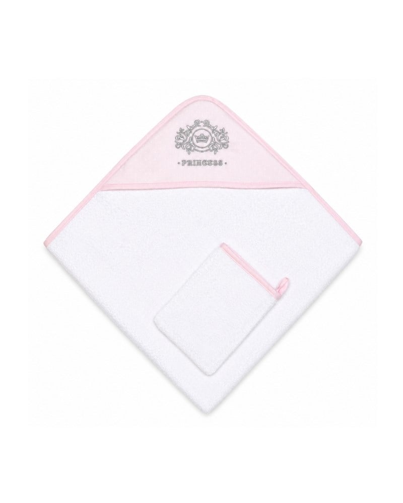 Üçgen Başlıklı Bebek Havlu Seti Princess Pembe 90 x 90 cm