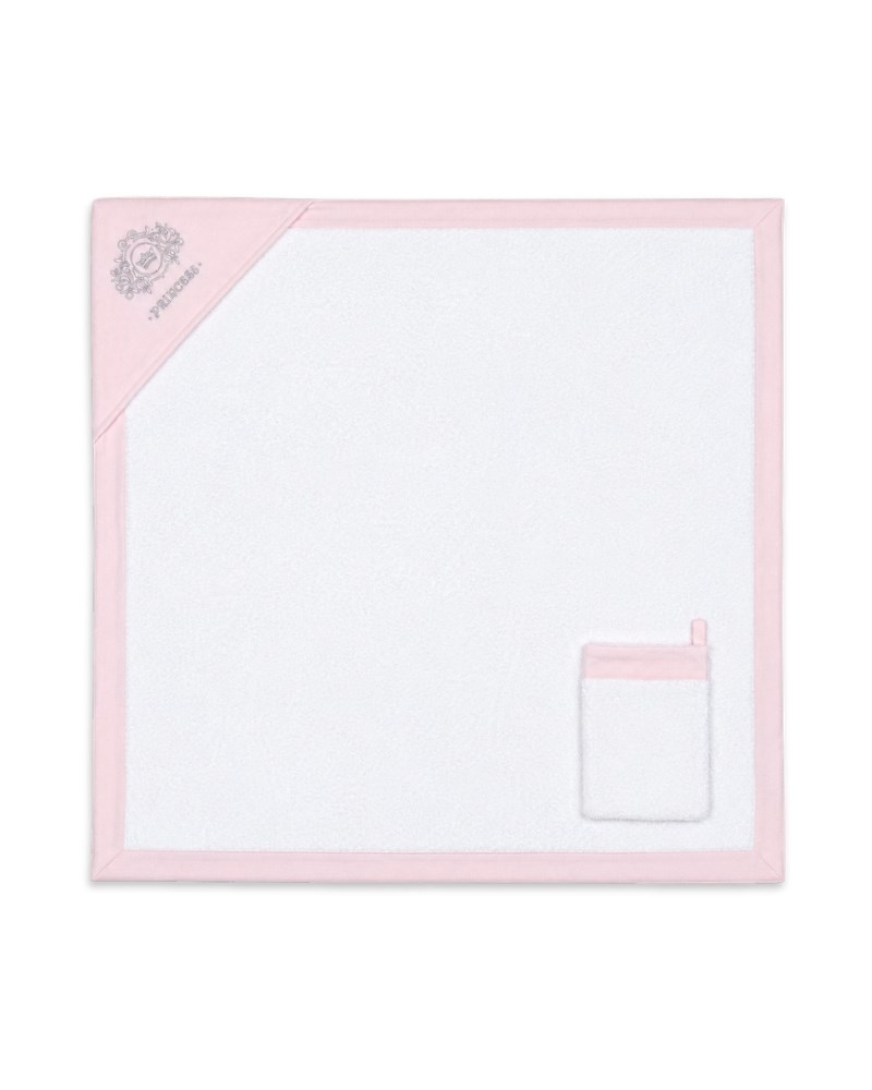 Üçgen Başlıklı Bebek Havlu Seti Princess Pembe 90 x 90 cm