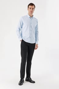 Morven Erkek A. MAVİ Jakar Desen Slim Fit Gömlek