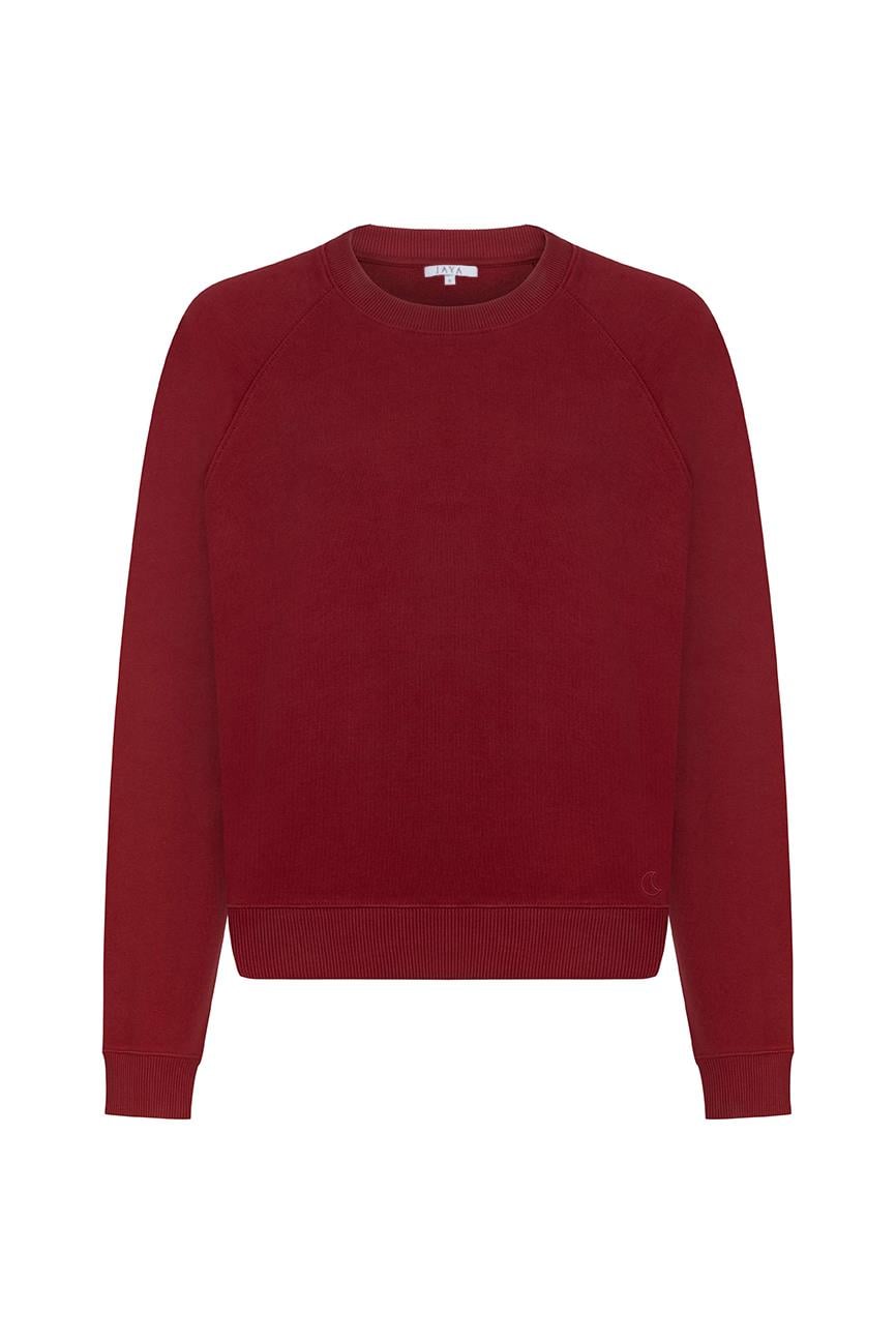 %100 Organik Pamuk Sweatshirt / Vişne