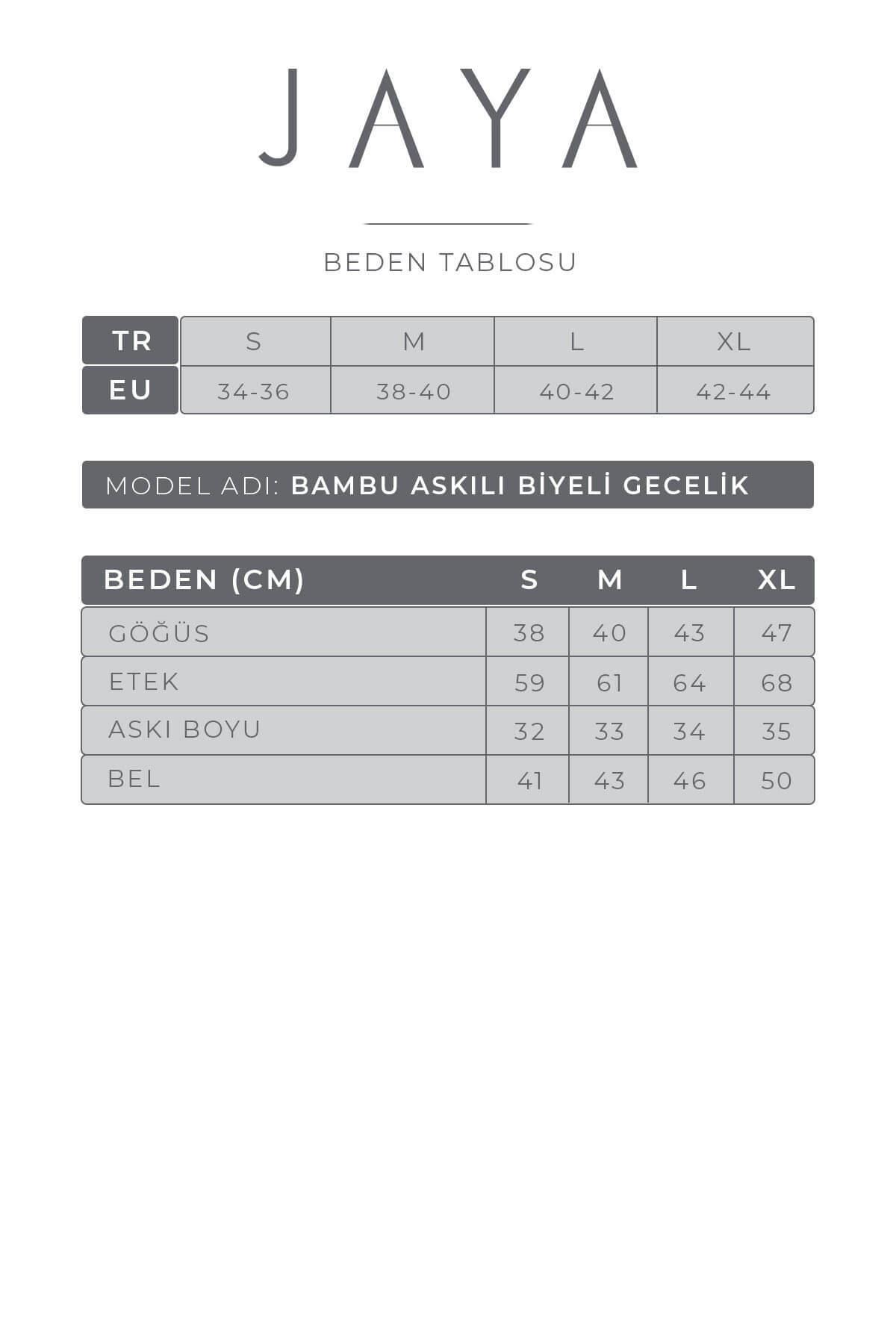 Bambu Askılı Biyeli Gecelik / Siyah