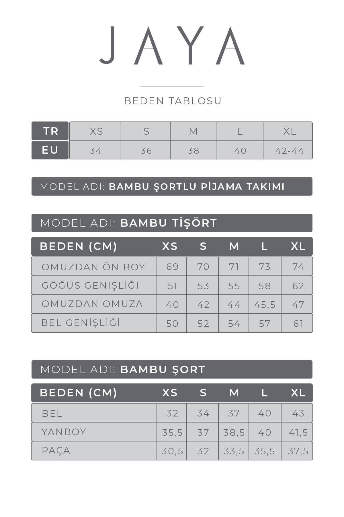 Bambu Şortlu Pijama Takımı / Krem