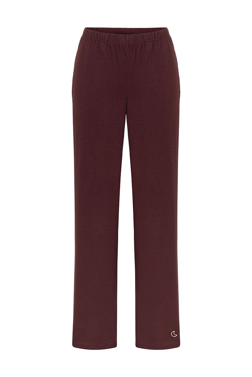 Bambu Uzun Kollu Pijama Takımı / Bordo