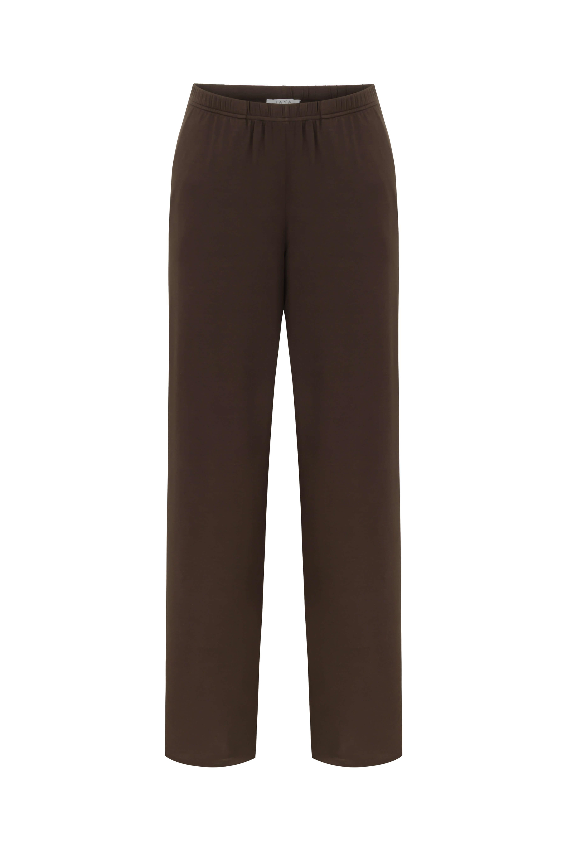 Bambu Uzun Kollu Pijama Takımı / Kahverengi