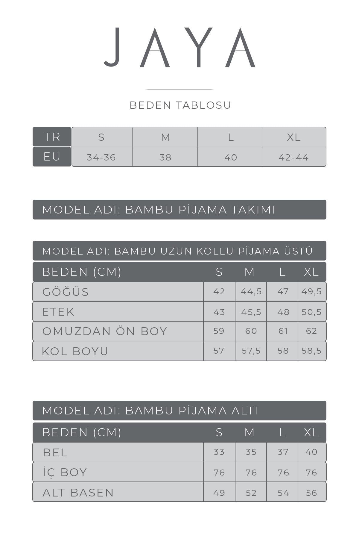 Bambu Uzun Kollu Pijama Takımı / Kahverengi