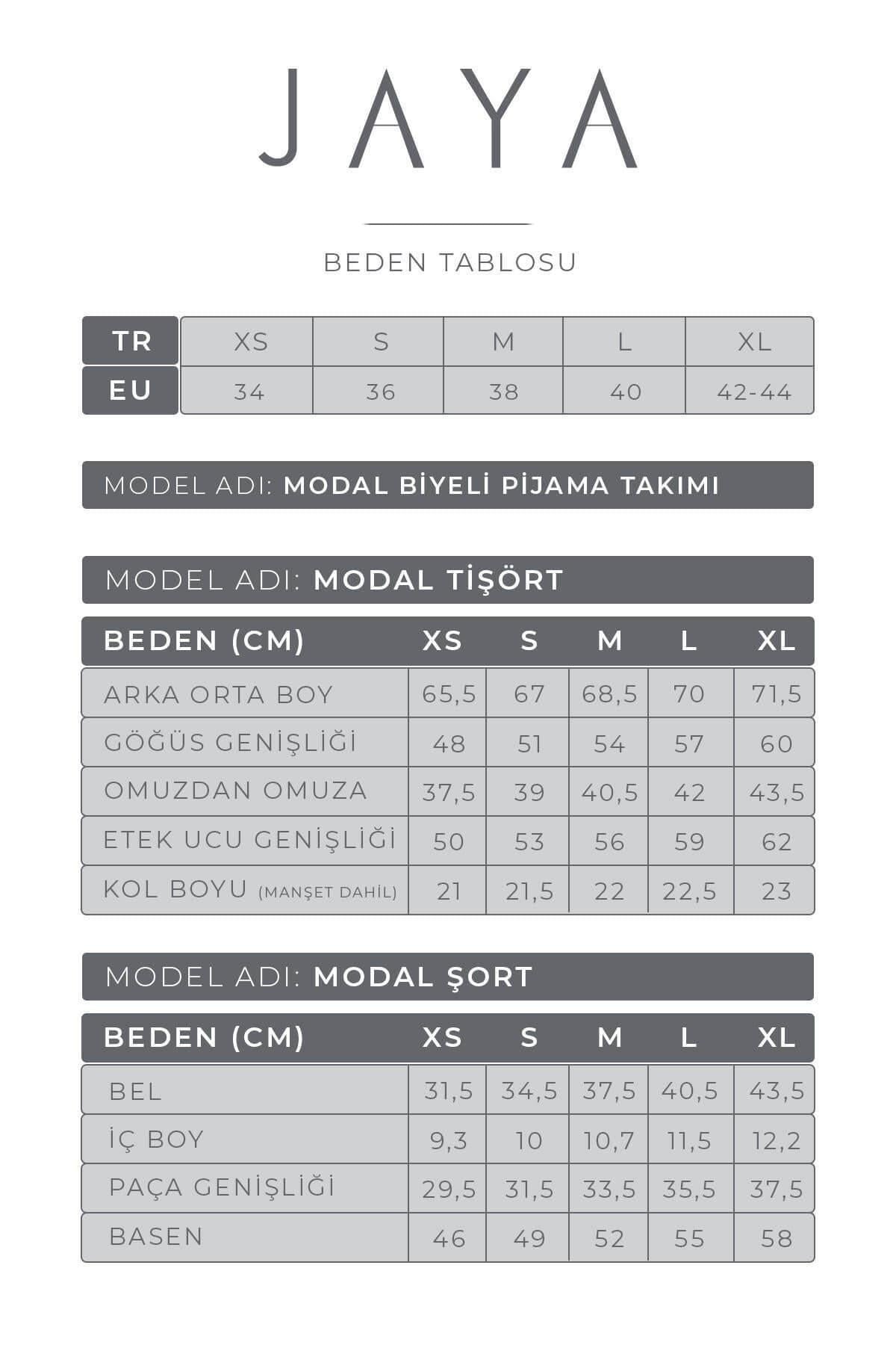 Modal Biyeli Kısa Kollu Pijama Üstü / Siyah