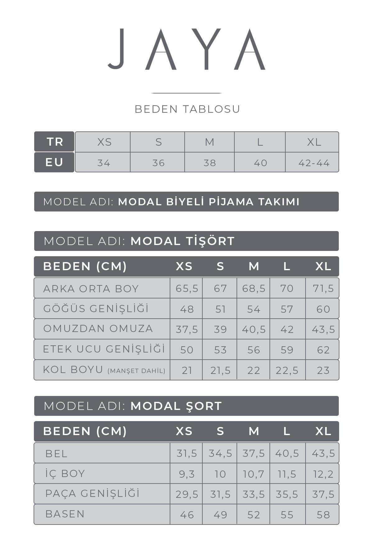 Modal Biyeli Şortlu Pijama Takımı / Siyah 