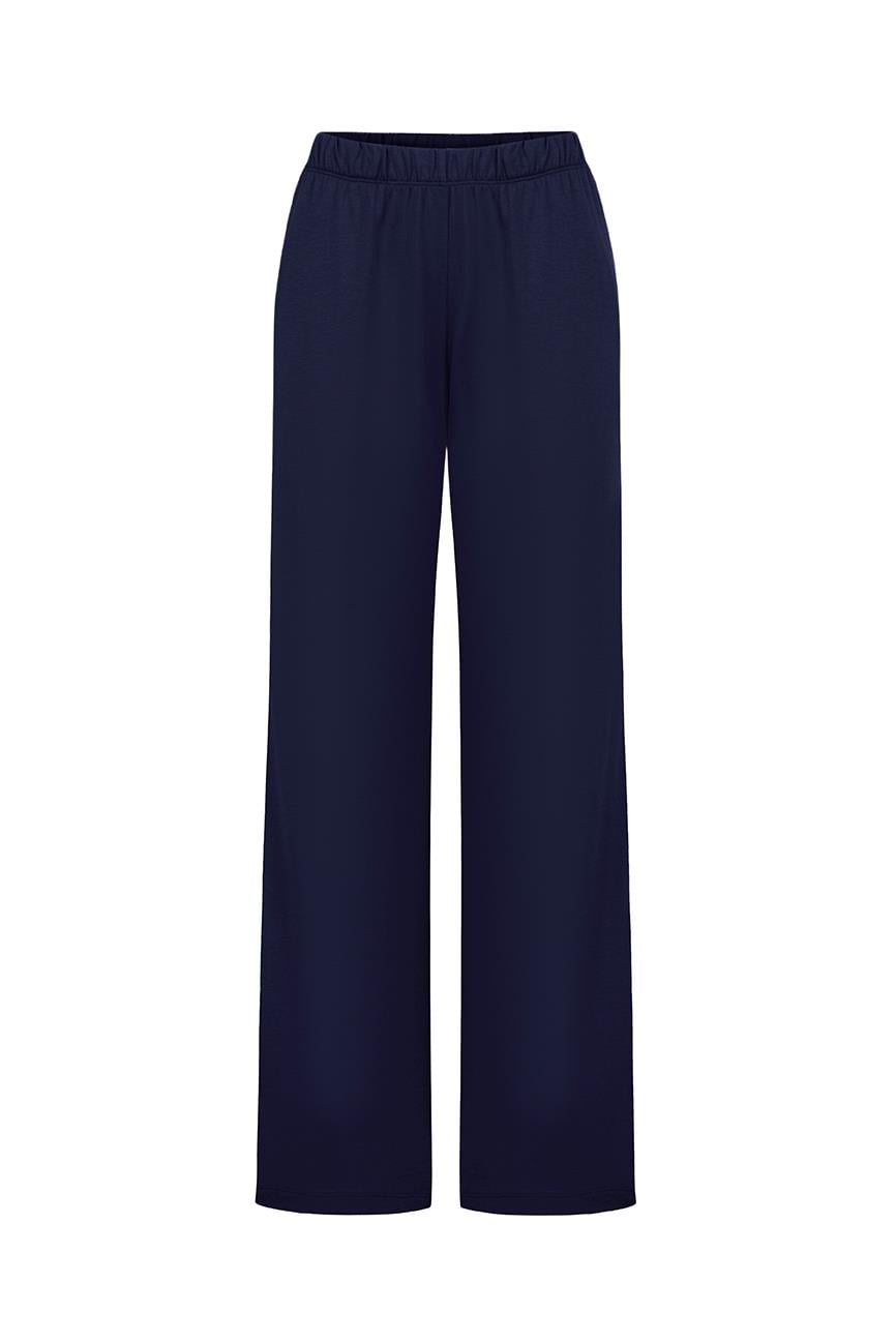 Modal Biyeli Cepli Pijama Takımı / Lacivert