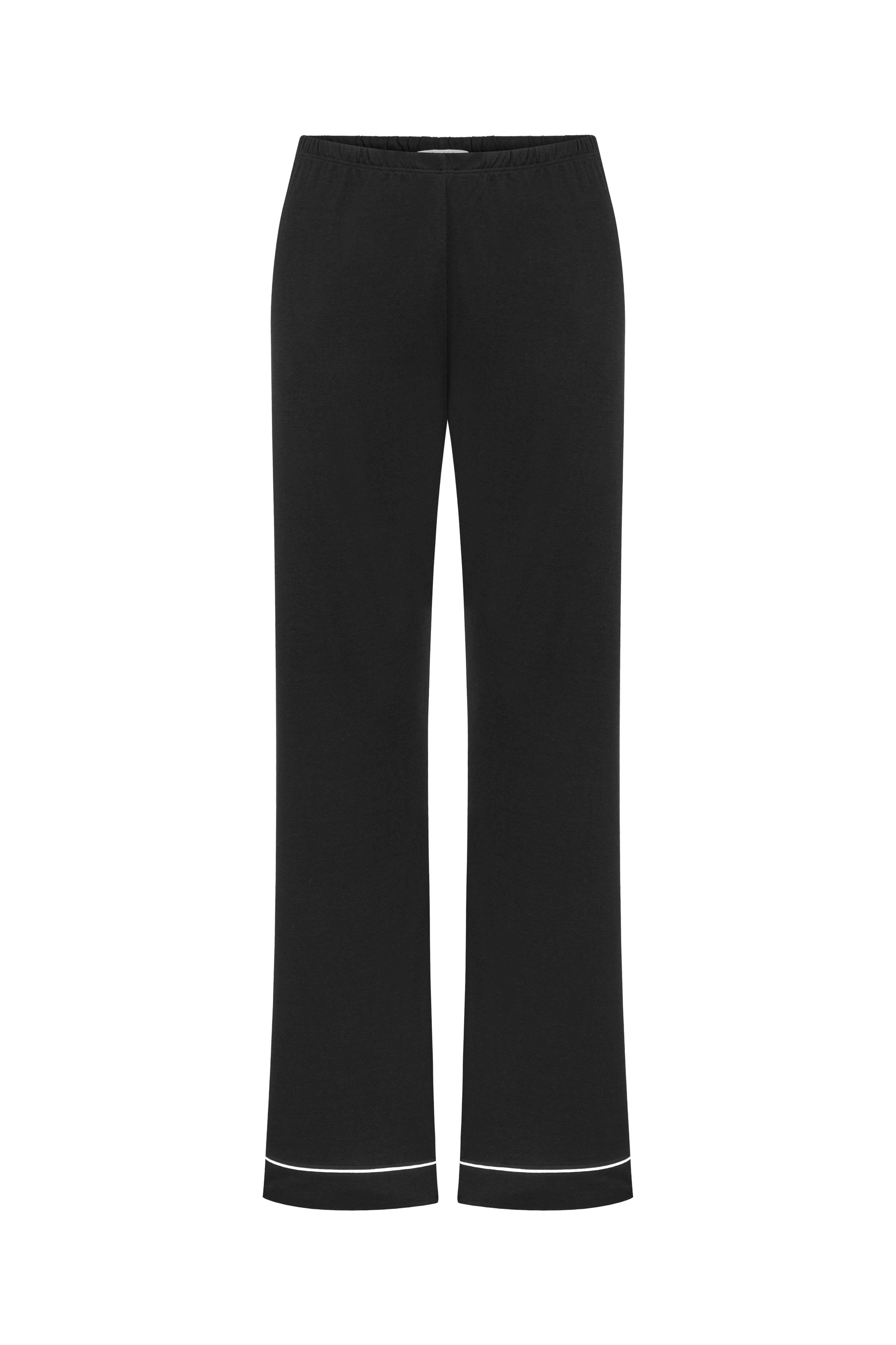 Modal Biyeli Uzun Kollu Pijama Takımı / Siyah 
